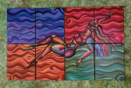 Floating woman painting